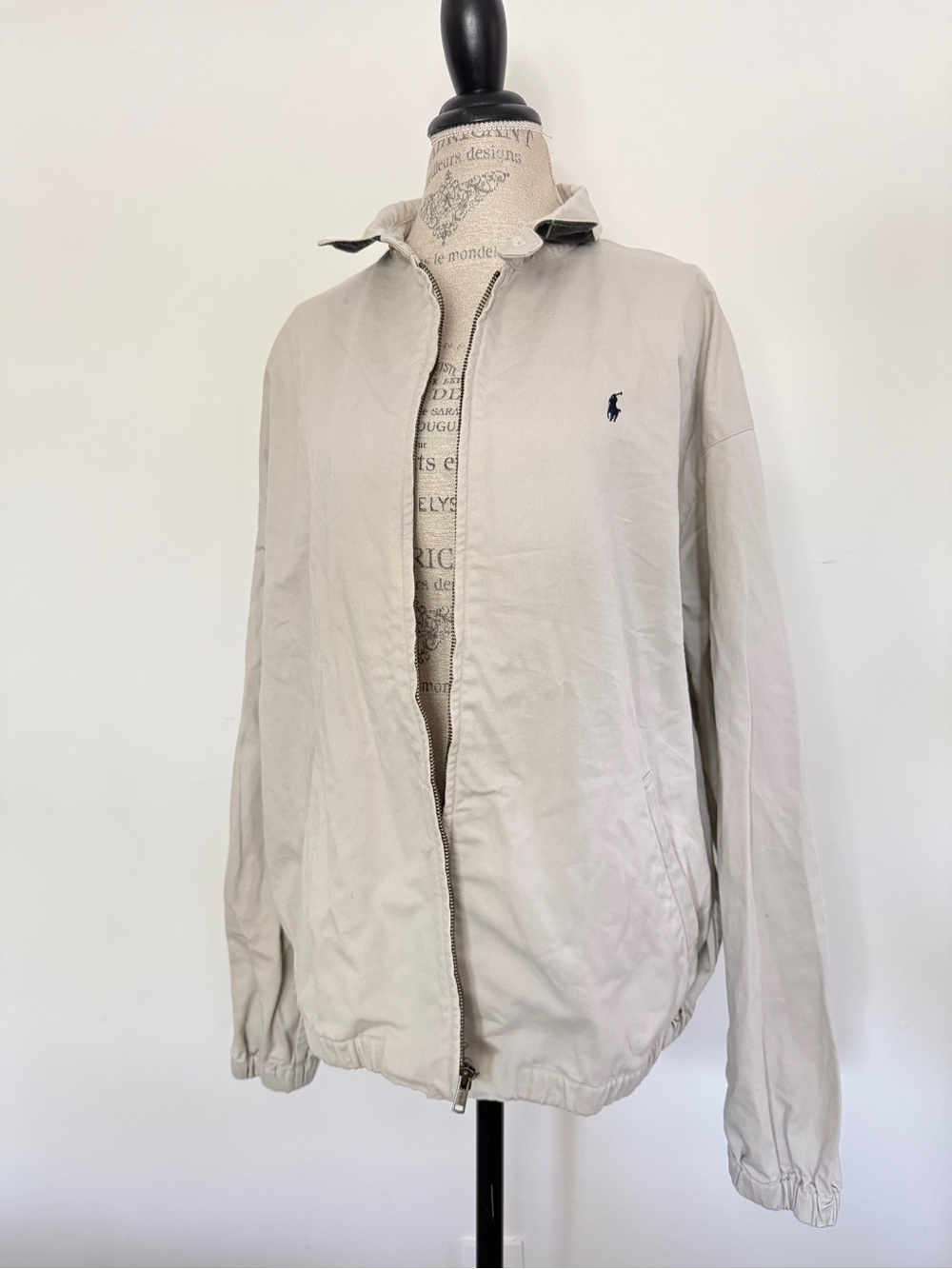Polo by Ralph Lauren Beige Zip-Up Bomber Jacket